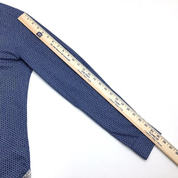 Ted Baker Men's Blue Print Shirt Slim Fit Button Front Long Sleeves size 15 - Picture 5 of 11
